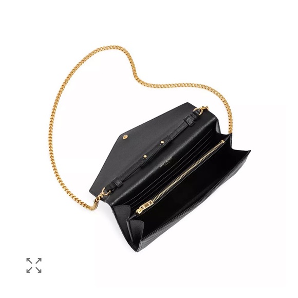 Yves Saint Laurent Black Clutch with Gold Chain - Picture 2 of 14